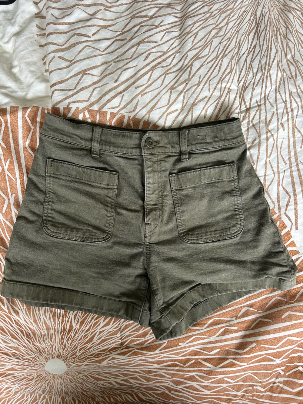 Madewell Olive High-Waist Utility Shorts